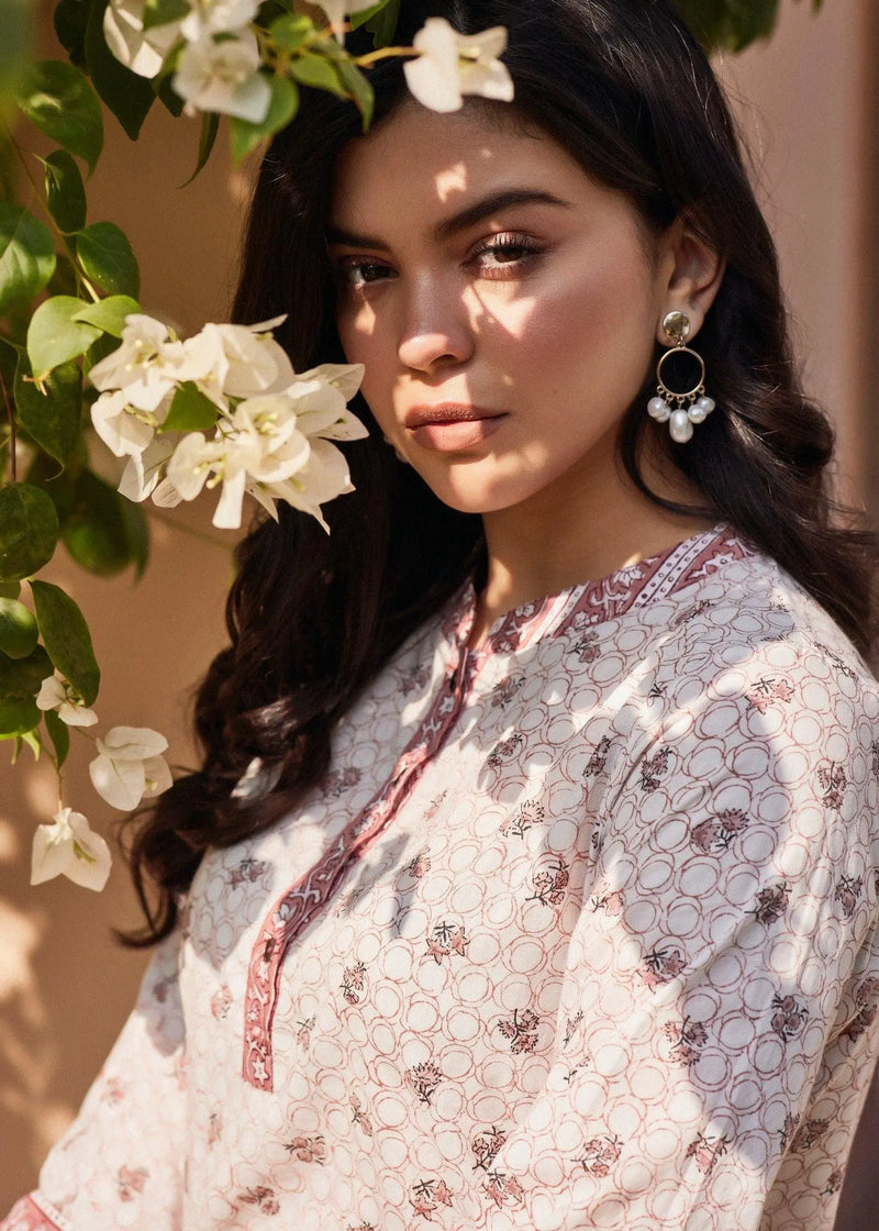 Aashna White and Pink Cotton Top