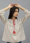 Mehar White and Pink Cotton Top