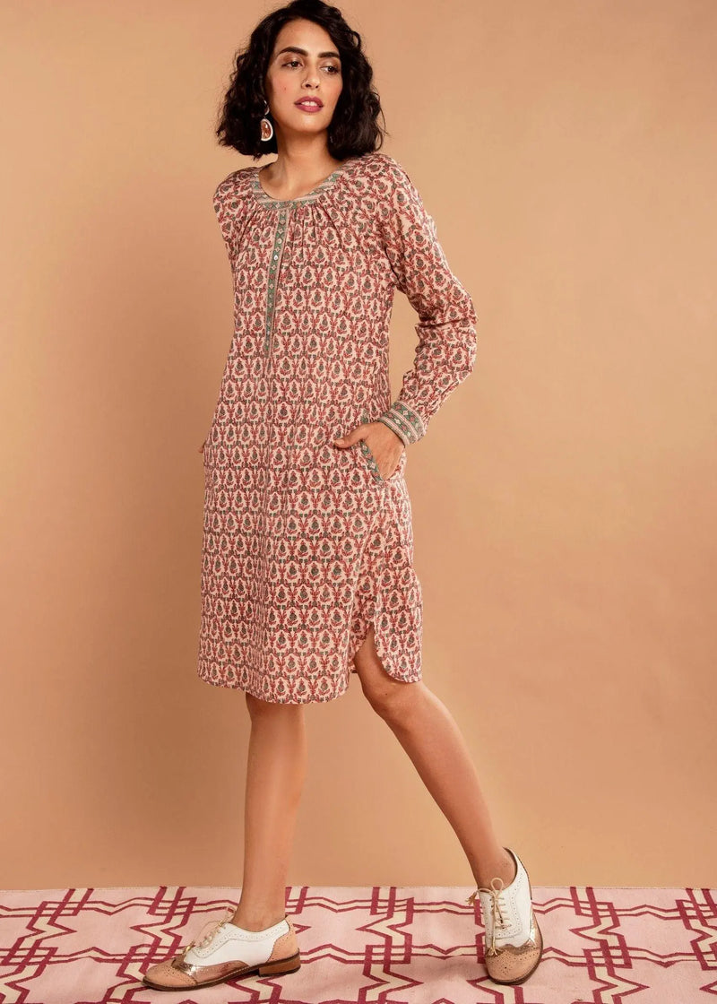 Maya Pink Cotton Dress