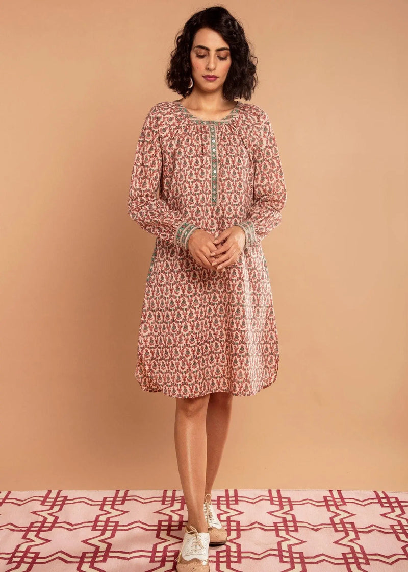 Maya Pink Cotton Dress