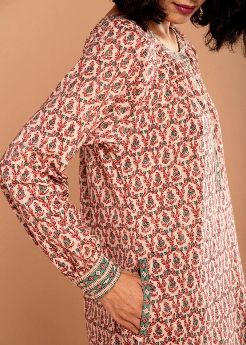 Maya Pink Cotton Dress