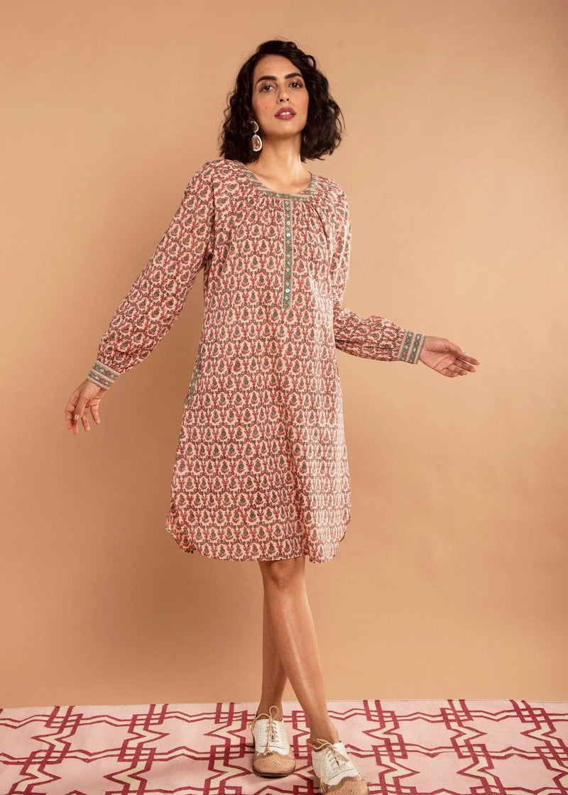 Maya Pink Cotton Dress